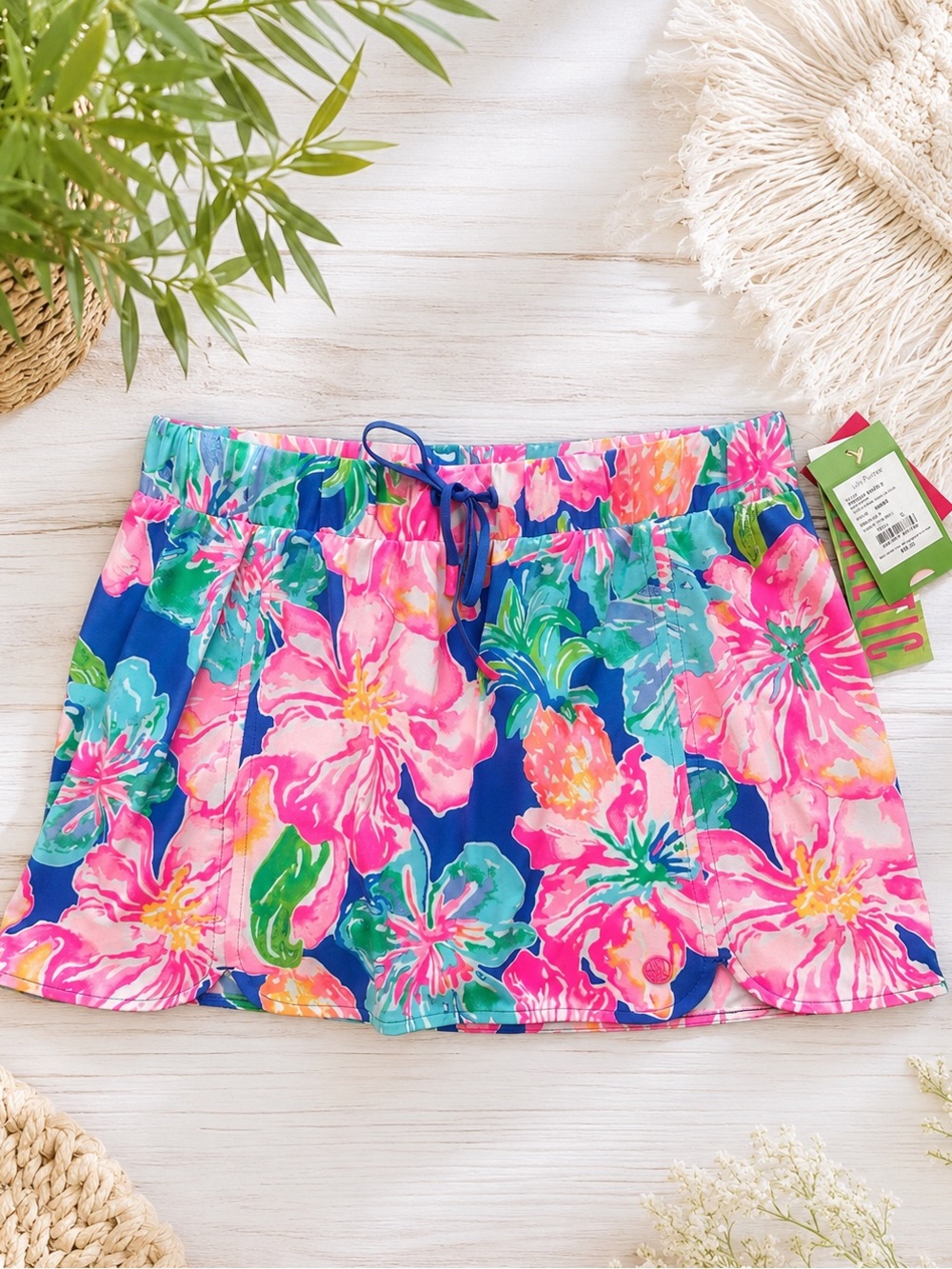 NWT Lilly Pulitzer Luxletic Nadia Skort Small Beckon Blue Jungle Utopia UPF 50